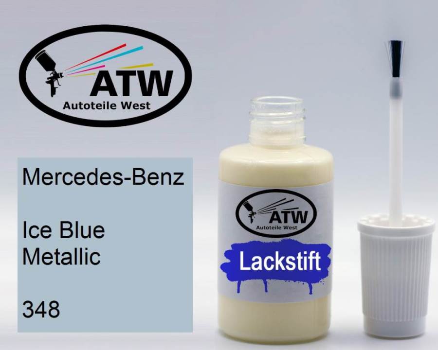 Mercedes-Benz, Ice Blue Metallic, 348: 20ml Lackstift, von ATW Autoteile West.